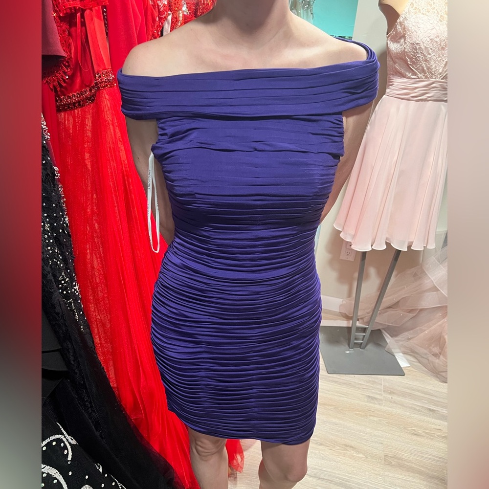 Purple Sherri Hill Ruffle Dress. Size 6.